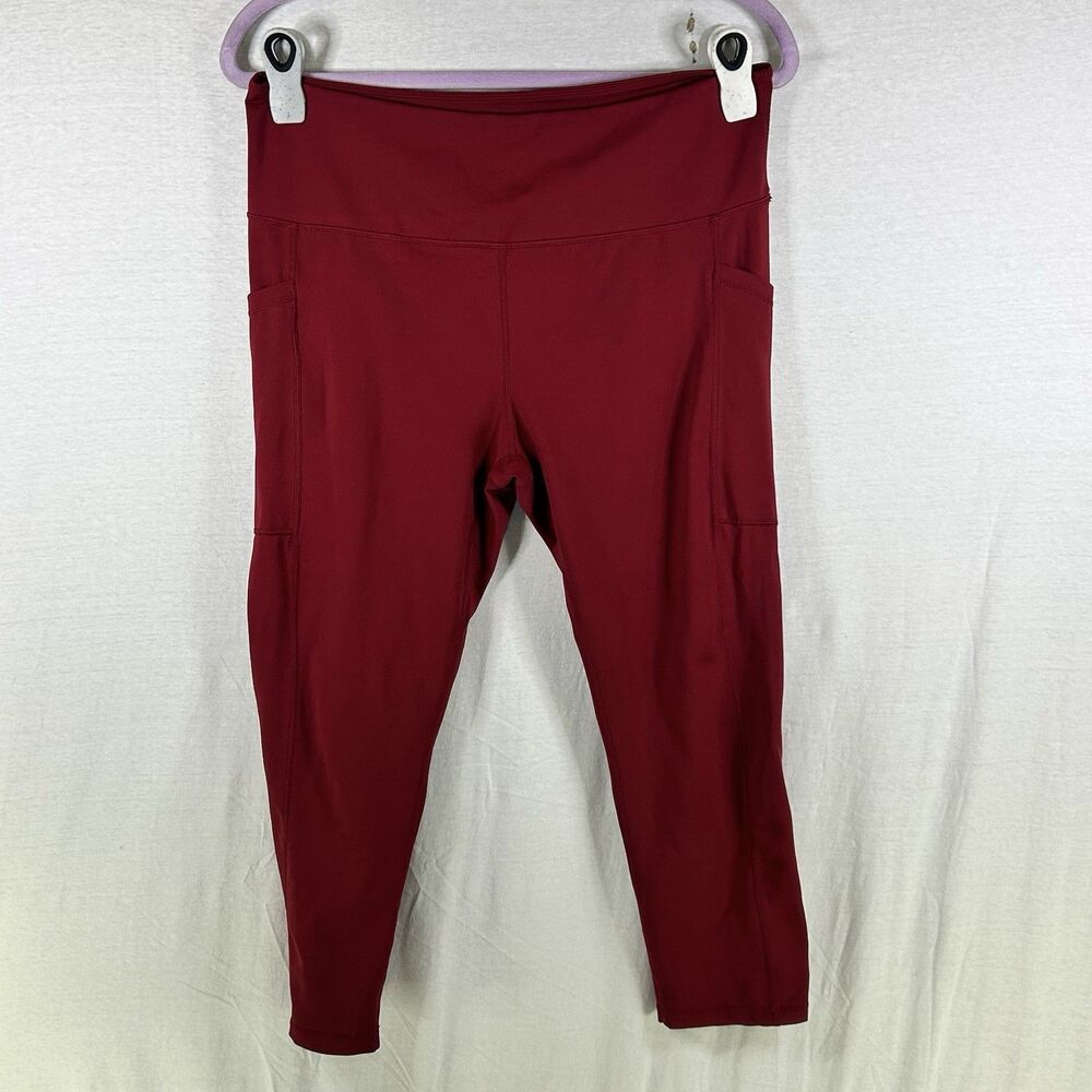 Constantly Varied Gear Leggings Womens XLarge Maroon Capri Pockets‎ CVG
